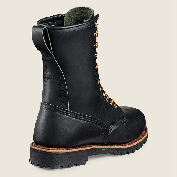 Red Wing Womens Work Boots - Loggermax - 9-inch Soft Toe - Made To Order - Black - ZWR421853